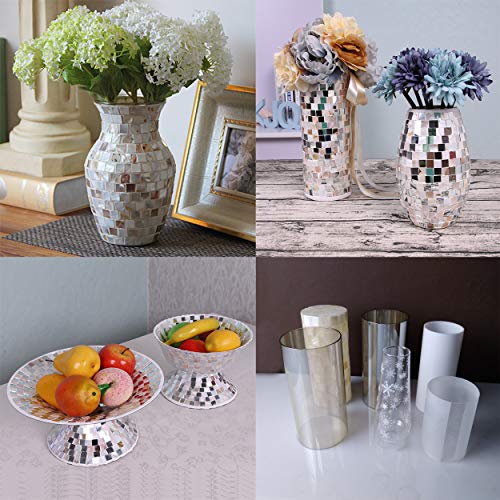 Tueascallk 1.2 Lbs / 300 Pcs of Natural Mother of Pearl Mosaic Tiles, for Home Decoration and Handmade Crafts, 0.8"(L) x 0.8"(W) x 0.065"(T)