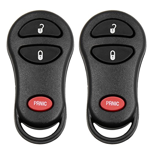 uxcell 2pcs New 3 Buttons Key Fob Remote Control Case Shell Replacement 04686481 for 2001-2005 Dodge