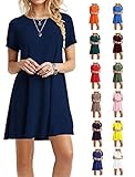 TOPONSKY Women's Casual Plain Short Sleeve Fit Simple T-Shirt Loose Cotton Dress