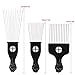 Borogo Afro Combs, 4-Pack Afro Pick w/ Black Fist - Metal African American Pick Comb Straight Hair Brush Hairdressing Styling Tool