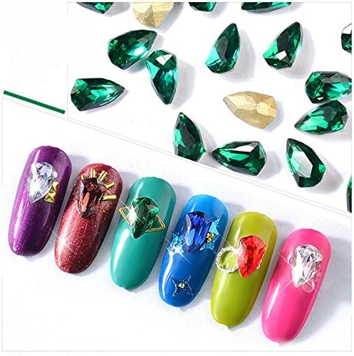 Japanese Fancy Diamond Nail Jewelry Shield Drill Tips Crystal Phototherapy Nails Diamond Manicure DIY Decorations Solid Color 6pcs/lot
