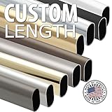 21-1/4" Oval Wardrobe Tube, Aluminum Oval Rod, Polished Chrome color, 30mm x 15mm - CUSTOM LENGTH - HandyCT