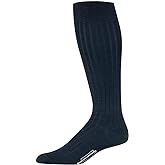 Merino Wool Dress Socks for Men – Over-the-Calf, Ribbed Wool Dress Socks for Size 8-12 – Breathable, Reinforced Heel and Toe