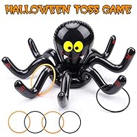 Sizonjoy Halloween Inflatable Spider Ring Toss Game Set with 4 Rings-Halloween Party Decoration Supplies for Kids (Spider Ring)