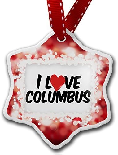 Tree Branch Decoration Christmas Ornament I Love Columbus, Porcelain, 3-Inch