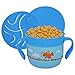 EcoVessel GOBBLE N GO Kid's Stainless Steel Snack Cup with Mess-Free Silicone Top - 16 Ounces - Blue with Dog on Plane