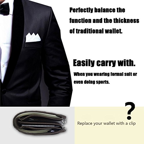 QY Silver Color Stainless Steel Double Side Slim Money Clip Wallet Credit Bank Card Holder Wallet Grip Clip - Thumbnail 3