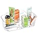 mDesign Plastic Portable Nursery Storage Organizer Caddy Tote - Divided Basket Bin with Handle - Holds Bottles, Spoons, Bibs, Pacifiers, Diapers, Wipes, Baby Lotion - Lumiere Collection - Clear