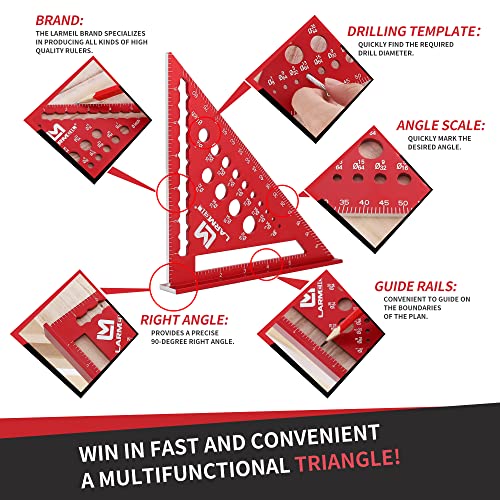 Rafter Square 7 Inch and Framing Square 12 Inch Carpenter Square Set