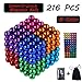 Attom Tech Magnetic Cube 216pcs Rolytoy Magnets Blocks Magnetic Sculpture Holders Square Cube Children's Puzzle Magic Cubes DIY Educational Toys for Kids (Colorful)