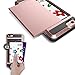 iPhone 5S Case, Anuck Heavy Duty Hybrid Shockproof Armor iPhone 5S Cover [Card Slot Wallet Case] Soft Rubber Bumper Rugged Protective Case Card Holder for Apple iPhone SE / 5S / 5 - Rose Gold