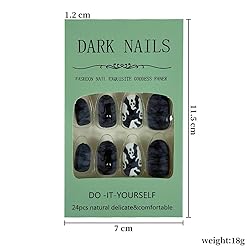 24 Pcs Halloween Press on Nails Short Almond