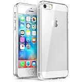 iPhone SE Case, Splaks [Crystal Shell] Extra Shock-Absorb Clear Back Panel, Extreme Lightweight Transparent Soft Flexible Silicone Rubber Anti-Scratch Protective Case for iPhone SE/5/5S