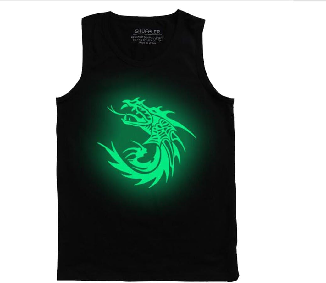 Men's Cool Unique Design Sleeveless Luminescent T Shirt Glow Lights at Night