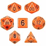 7 Die Polyhedral Dice Set - Solid Orange with