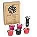 KORBAR – 5 Funny Reusable Silicone Caps Stoppers +1 Pourer, For Wine Bottle - Perfect Gift Accessory