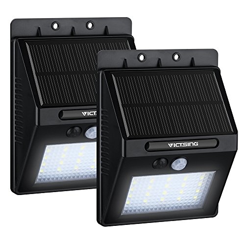VicTsing 2 Pcs 20 LED Solar Motion Sensor Lights, Super Bright Wireless Waterproof Outdoor Solar Powered Motion Activated Security Wall Light for Path ,Porch ,Deck, Driveway ,Stairs, Garden