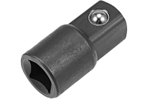 uxcell 3/8 Inch Drive (F) x 1/2 Inch (M) Socket Adapter, Female to Male, Cr-V (Black)