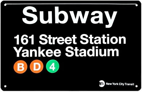 Subway 161 Street Station- Yankee Stadium Tin Sign 17 x 11in