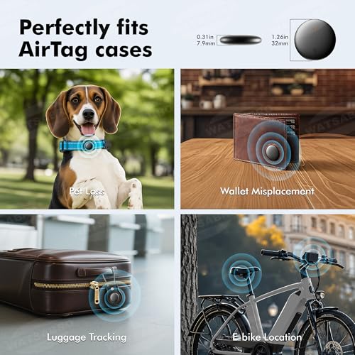 Air Tracker Tags for Android with Case- Bluetooth Tracker Item Finder for Key, Wallet, Luggage - Works with Google Find Hub, IP66 Waterproof, Smart Tag for Android & Samsung Phones (4 Black)