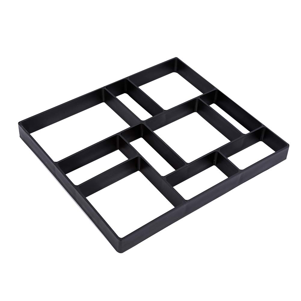 DIY Paving Mould, Black Garden Pavement Mould Asymmetrical Stone Tile Brick Cement Concrete for DIY Path Garden Patio Terrace