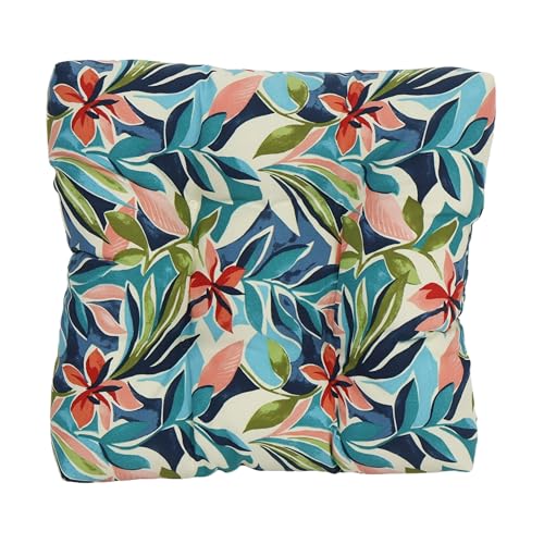 Blazing Needles Outdoor Square Chair Cushion, 19" x 19", Somap Multi 2 Count