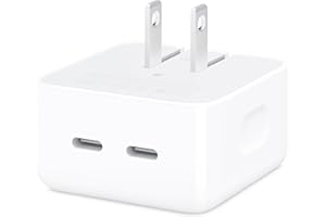 Apple 35W Dual USB-C Port Compact Power Adapter: Fast and Convenient Charging, Type C Wall Charger