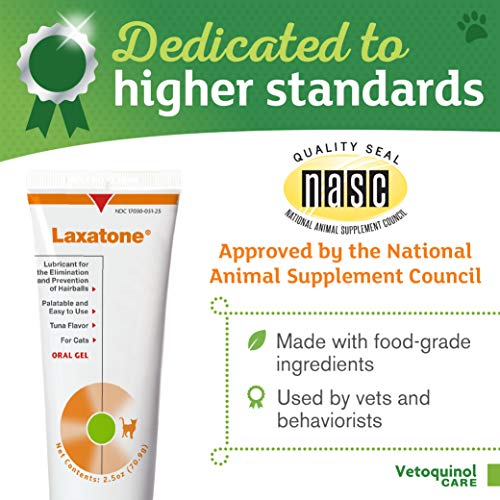 Vetoquinol Laxatone Oral Hairball Lubricant Gel for Cats Tuna