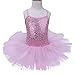 YiZYiF Child Baby Girl Sleeveless Ballet Tutu Dress Leotard Dancewear (7-8, Sequined Pink)