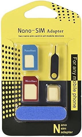 Sim Card Adapter, icyber 5in1 Nano Micro Standard Sim Card Adapter Kit Converter With Sander Bar and Tray Open Needle