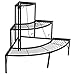 DOEWORKS 3 Tier Plant Stand Flower Pot Rack, Quarter Round Plant Corner Shelf Planters Display Holder orchid shelves for Indoor Outdoor Use, Black