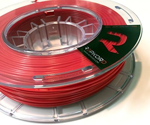 REPKORD V-LINE+ 3D Printer Filament PLA 1.75mm Red Makerbot Compatible 1/2lb spool 0.03+/- diam