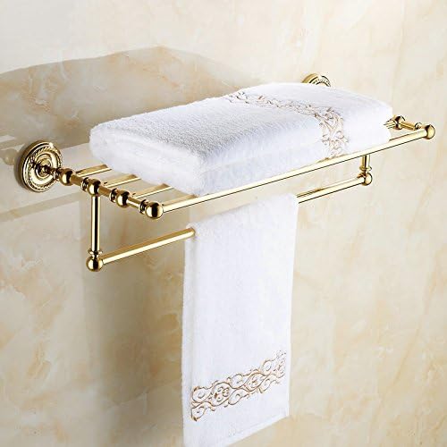 Golden Polished Towel Rack Bathroom Accessories Towel Holder Towel Shelf Wall Mounted