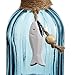 V-More Light Blue Flower Bud Vase Jute Rope Fish Glass Bottle Ribbed Design 5.5-inch Tall Home Decor Wedding Party Celebration (Set of 3)