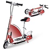 Overwhelming E120 Adjustable Handlebar and Seat Folding Electric Scooter for Kids,177lbs Max Weight Capacity No Kick to Start Motorized Scooters with Removable Seat