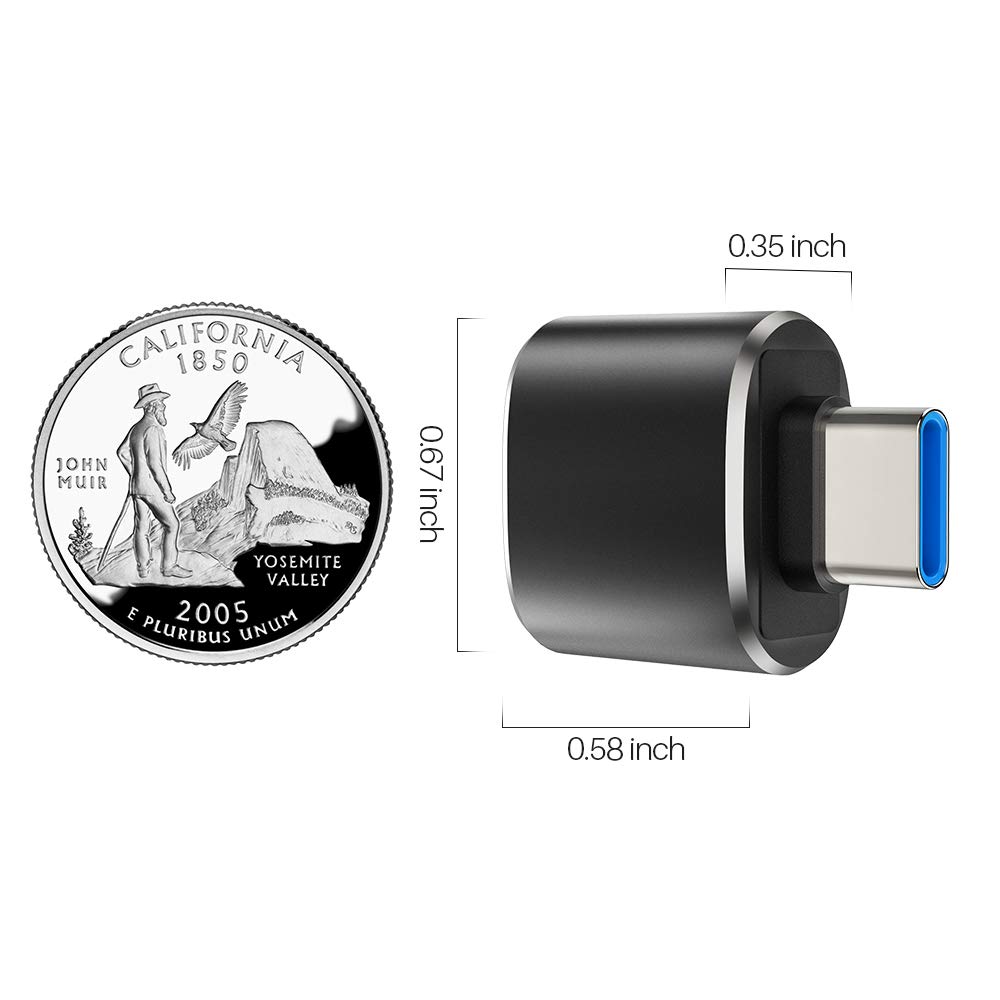 EVISTR USB C to USB 3.0 Adapter - 3 Pack Type C OTG Adapter Convert Connector Compatible with MacBook Pro 2018, Google Chromebook, Samsung S10 S9 S8, S8+, Nintendo Switch and More Type C Port Devices