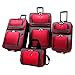 U.S. Traveler New Yorker Lightweight Softside Expandable Travel Rolling Luggage, Red, 4-Piece Set (15/21/25/29)