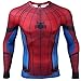 COOLMAX Civil War Long Sleeve Spiderman Compression Shirt 3D Print Men's Gym Top (Large, Blue)