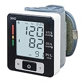 Easy Read Automatic Digital Wrist Home Blood Pressure Monitor with Portable Case and Battery ,Two User Modes, Adjustable Wrist Cuff and 90 Memory Recall