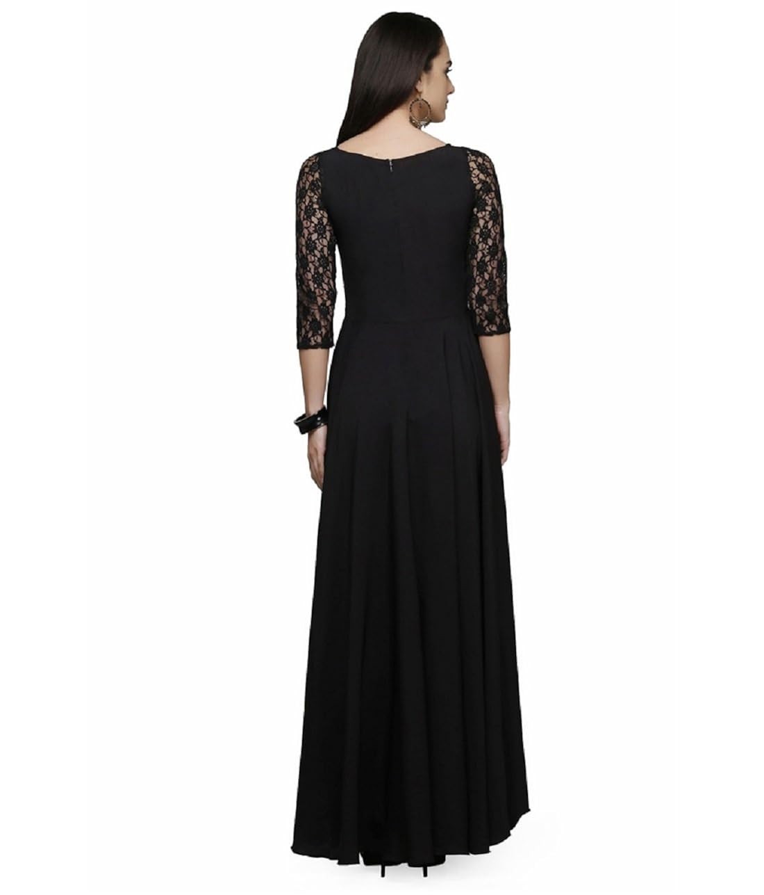 active feel free life lace and crepe fabric gown for women (goke2173-lml-13)