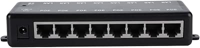 ASHATA 8 Port Passive PoE Injector DC12V-48V Power Over Ethernet Adapter Module
