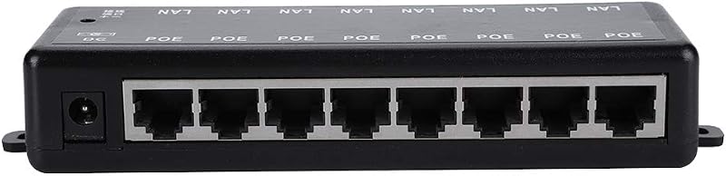 ASHATA 8 Port Passive PoE Injector DC12V-48V Power Over Ethernet Adapter Module