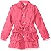 Pink Platinum Girls' Big 3 Tiered Ruffled Trench W/Satin Lining