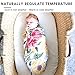 KloudBambu Floral Muslin Swaddle Blankets, Large Flowers, Ultra Soft Nursery Newborn Baby Girl Shower Registry Essentials