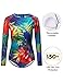 AXESEA Womens Long Sleeve Rash Guard UV UPF 50+ Sun Protection Printed Zipper Surfing One Piece Swimsuit Bathing Suit