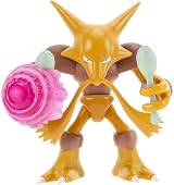 Pokémon Alakazam Battle Feature Figure 4.5-Inch Battle Ready with Psychic Blast