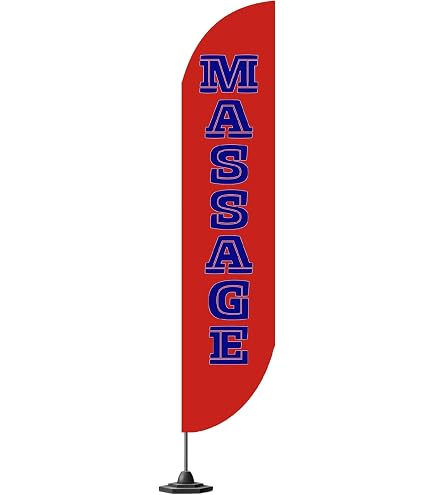 thumbnail image 2 of 15' Windless Swooper Feather Flag Kit – Foot Massage Banner Sign, Commercial Grade 2 of 5