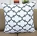 Howarmer Canvas Cotton Cushion Cover, Geometric Pattern, 18 x 18-Inch, Set of 4