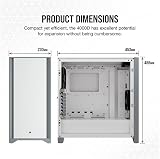 Corsair 4000D Tempered Glass Mid-Tower Case White Solid Front Panel view 5