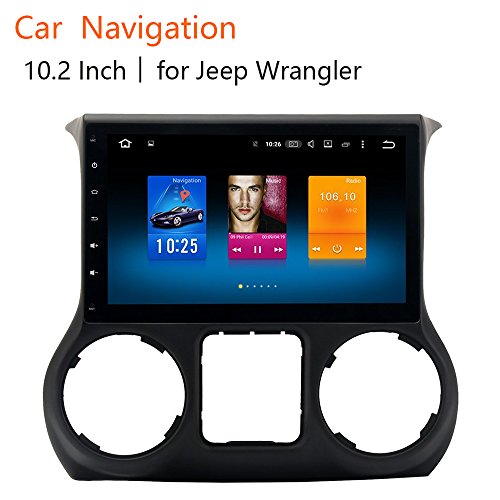 Dasaita 10.2 inch Large Screen Unviersal Double Din Car GPS Stereo 4G+32G OCTA-Core Chip For Jeep Wrangler 2015 2016 2017 With Blutooth Wifi Car Audio 8G Meomery Card With for Gift
